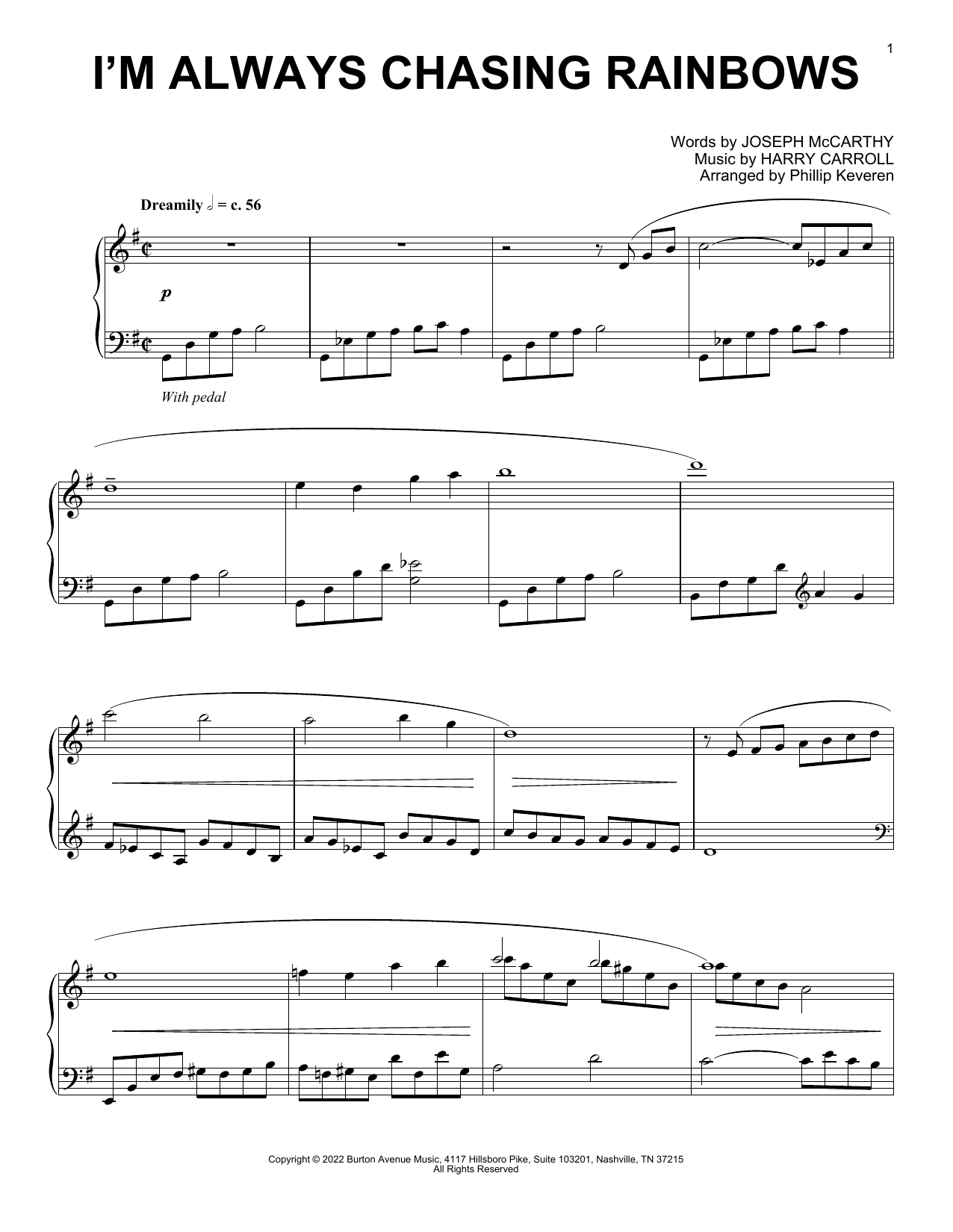 Produktbild zu: I'm Always Chasing Rainbows (arr. Phillip Keveren)