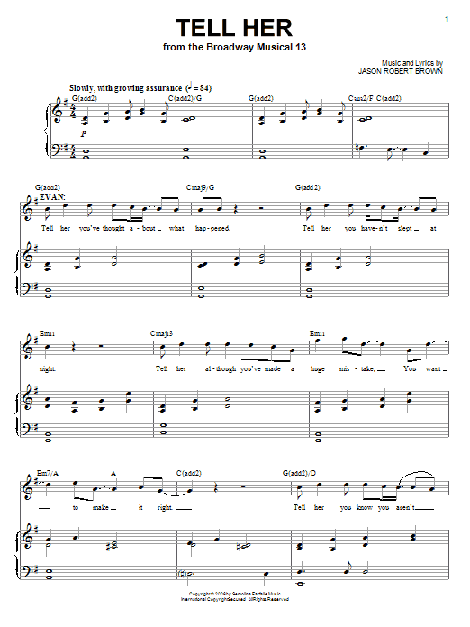 Produktbild zu: Tell Her (from 13: The Musical)