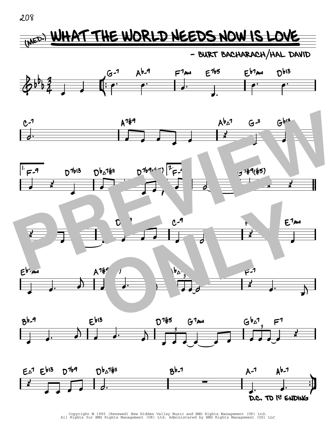 Produktbild zu: What The World Needs Now Is Love (arr. David Hazeltine)