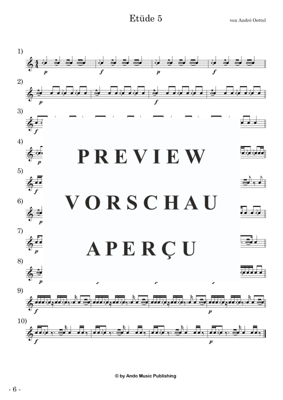 Produktgalerie: Seite 8 von 11 Etüden für Snare Drum im 4/4-Takt - Band 4, , Snare Drum Solo