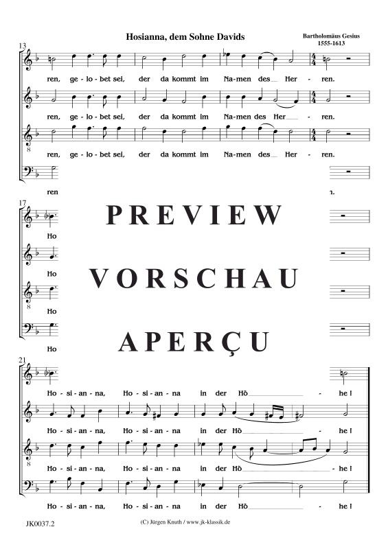 Produktgalerie: Seite 3 von 3 Hosianna, dem Sohne Davids, , Gemischter Chor