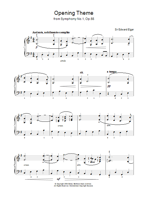 Produktbild zu: Opening Theme from Symphony No.1, Op.55