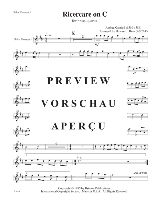 Produktgalerie: Seite 8 von 12 Ricercare on C , , (Blechbläserquartett T T H/P P)