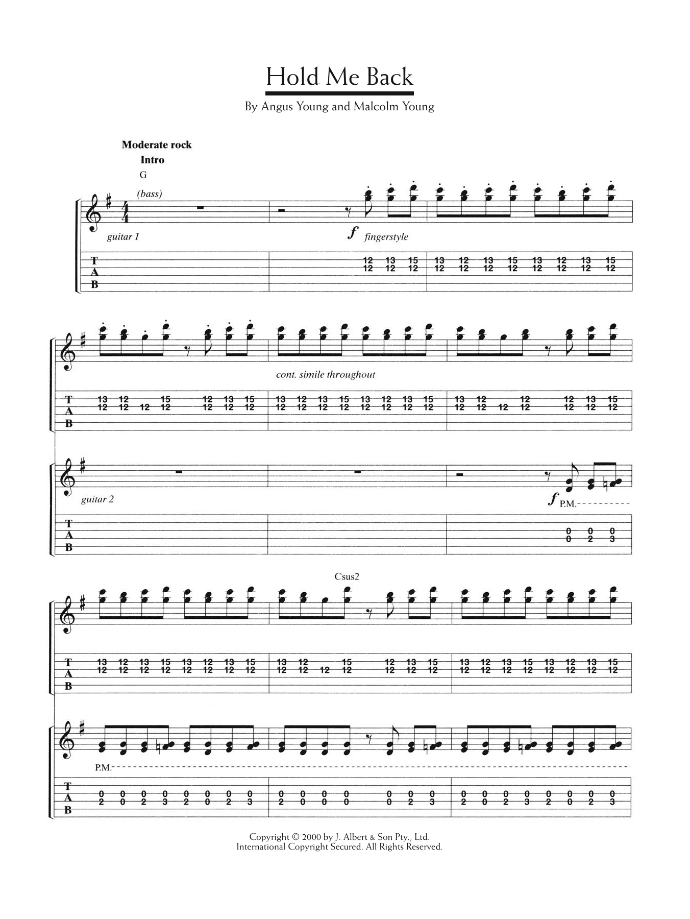 Produktgalerie: Seite 1 von 1 Hold Me Back, AC/DC, Gitarre