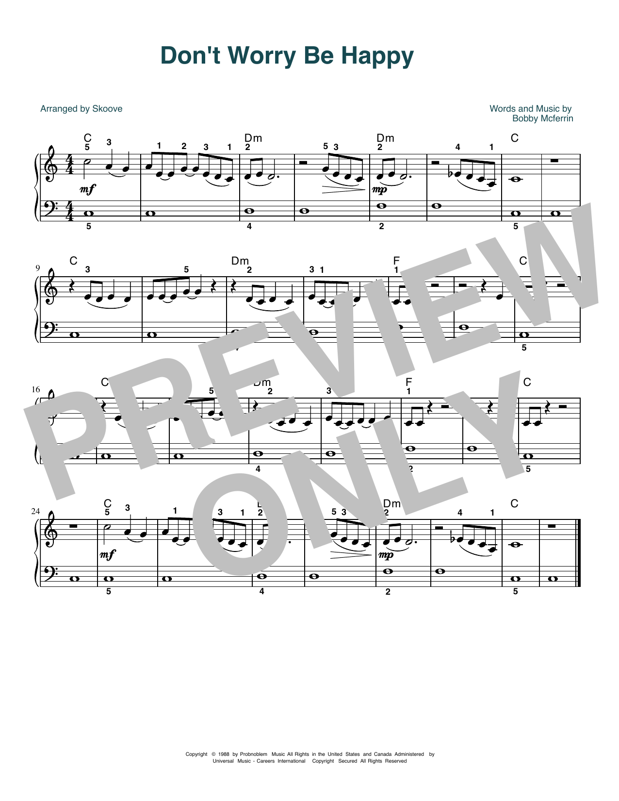 Produktbild zu: Don't Worry, Be Happy (arr. Skoove)