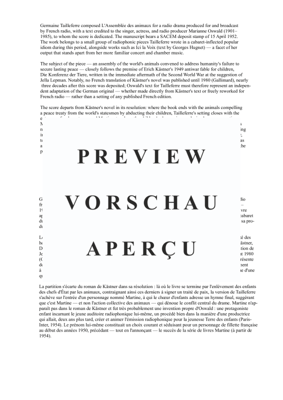 Produktgalerie: Seite 3 von 11 Assemblée des Animaux, , Orchester
