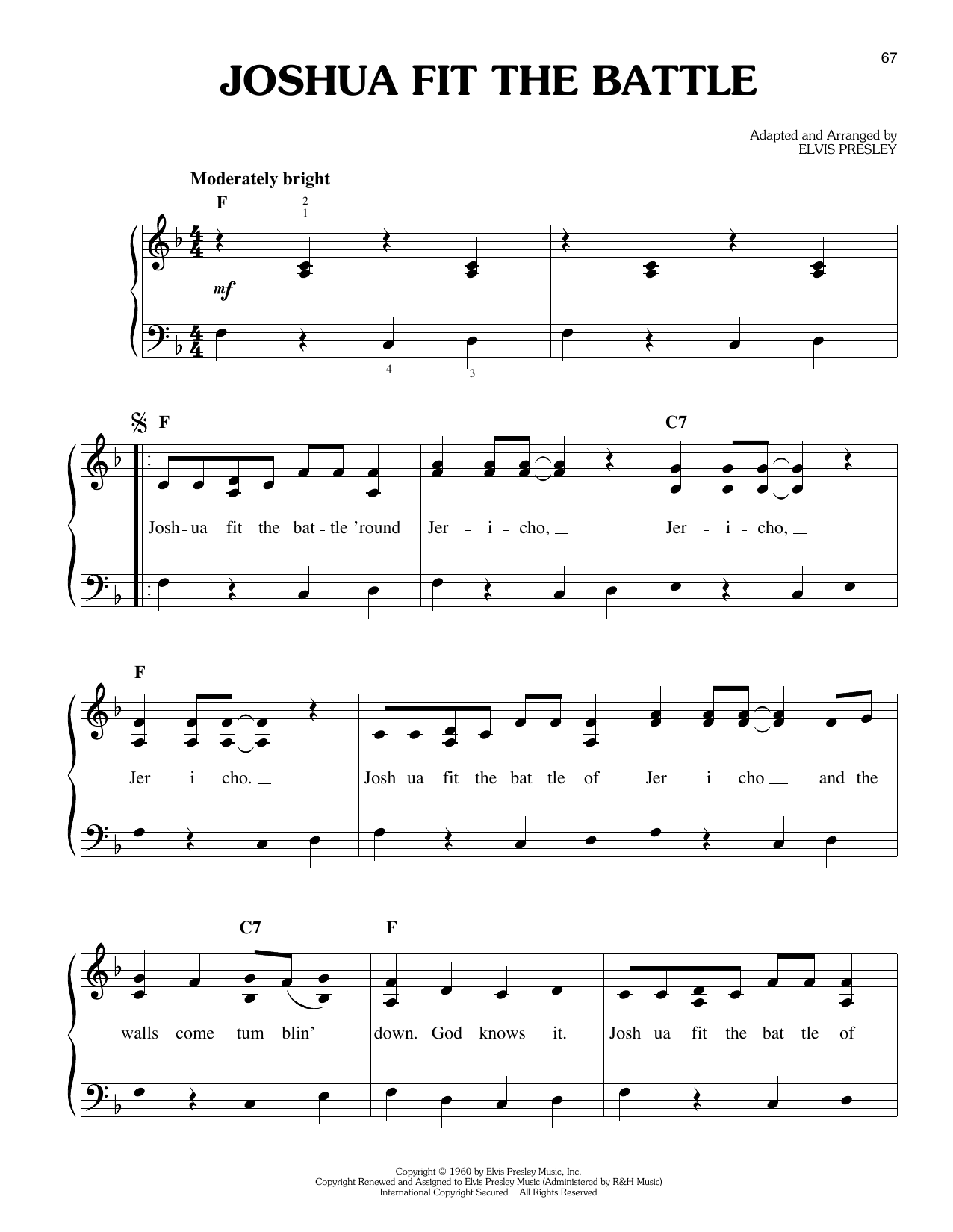 Produktbild zu:  Joshua Fit The Battle - Elvis Presley