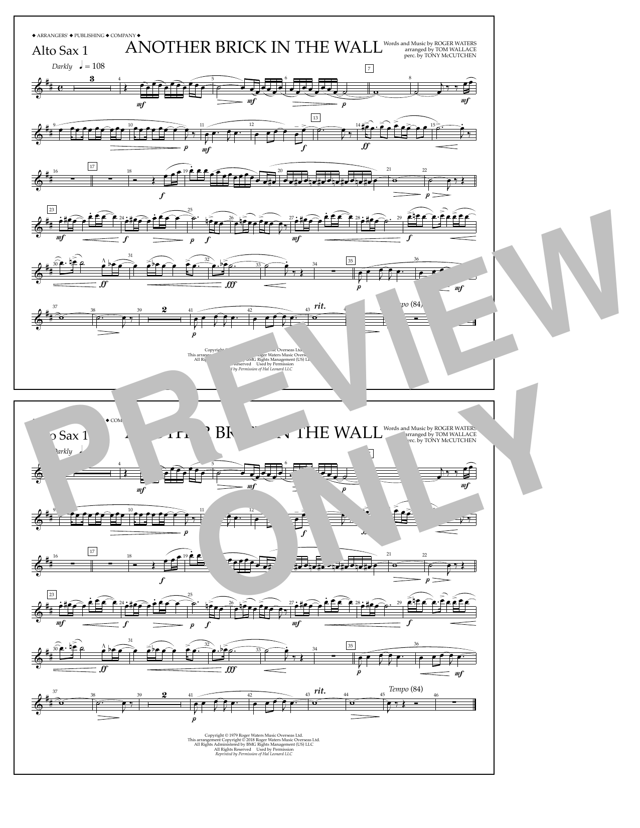 Produktbild zu: Another Brick in the Wall - Alto Sax 1