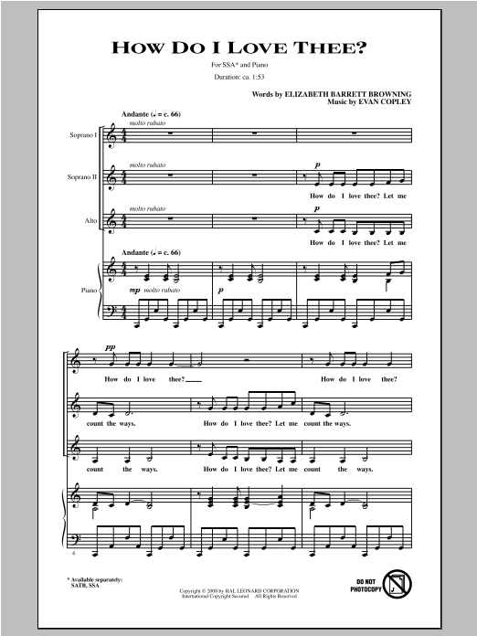 Produktgalerie: Seite 1 von 1 How Do I Love Thee?, Evan Copley, Chor
