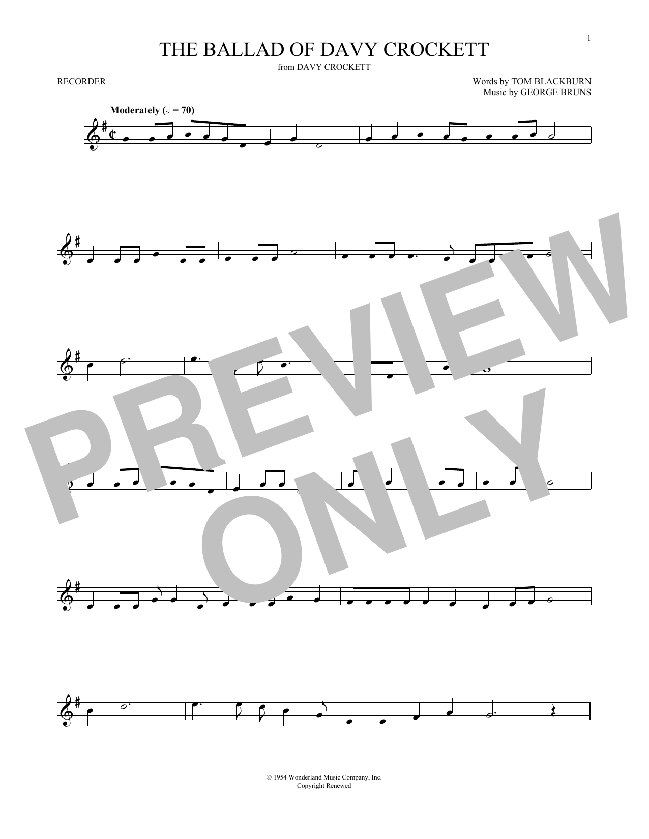 Product gallery: Page 1 of 1 The Ballad Of Davy Crockett (from Davy Crockett), Fess Parker