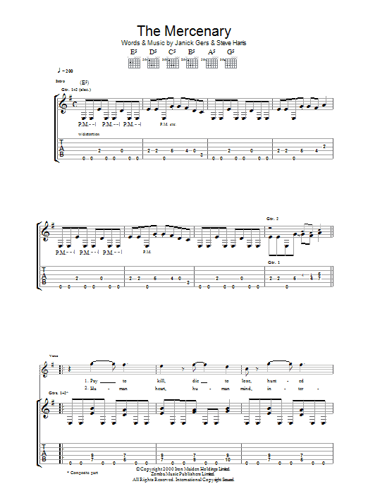 Produktgalerie: Seite 1 von 1 The Mercenary, Iron Maiden, Gitarre