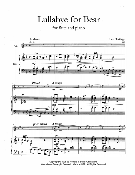 Product picture to: Lullabye for Bear Lee Heritage