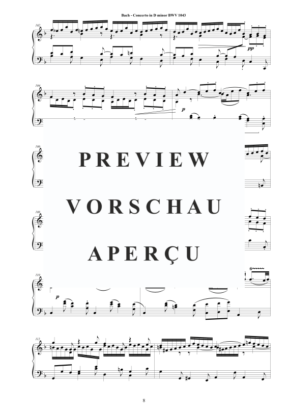 Produktgalerie: Seite 9 von 11 Piano Concerto in D-Moll BWV 1043, , Klavier Solo