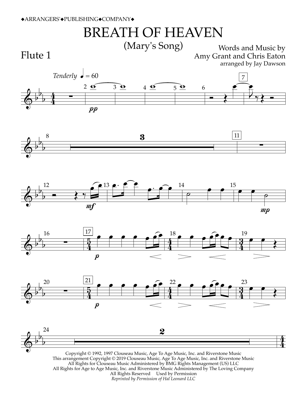 Product gallery: Page 1 of 1 Breath of Heaven (Mary's Song) (arr. Jay Dawson) - Flute 1, Amy Grant