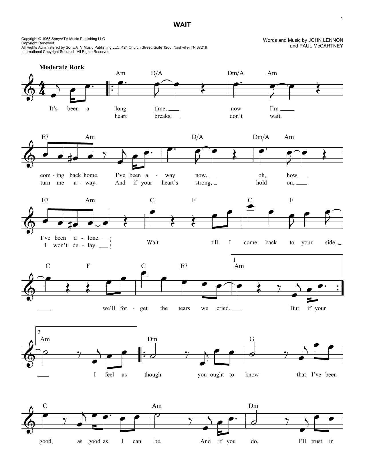 Product picture to:  Wait - The Beatles