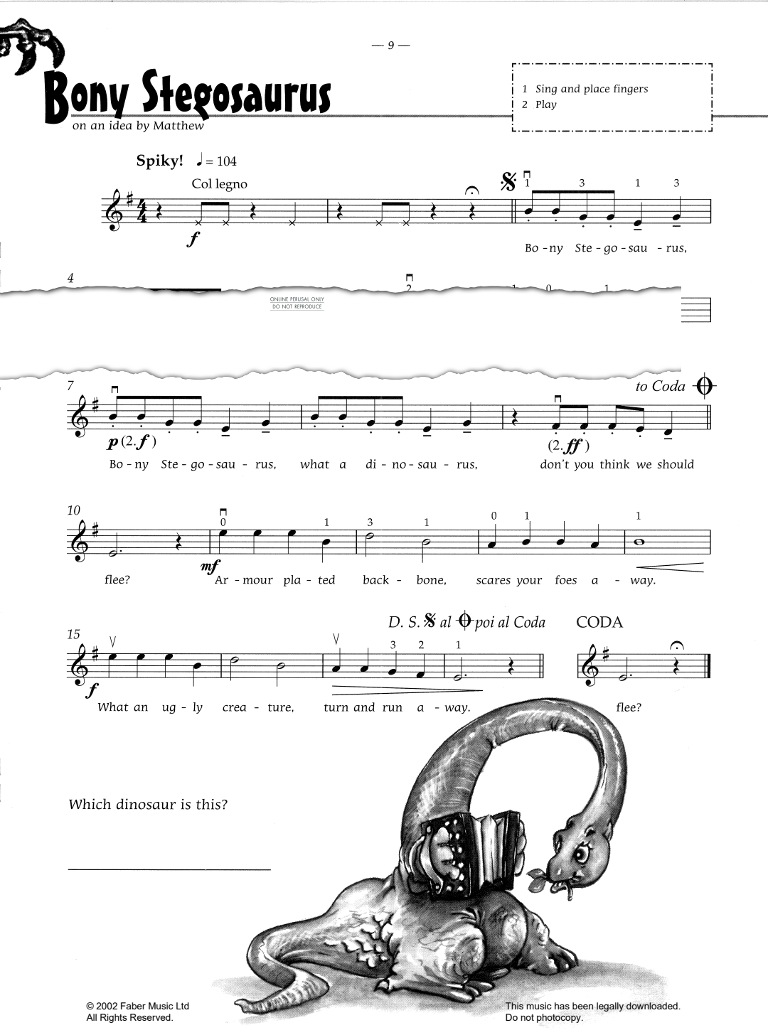 Produktgalerie: Seite 1 von 1 Bony Stegosaurus, Pam Wedgwood, Klavier, Violine