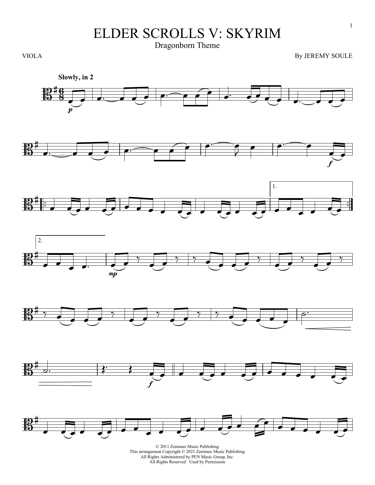 Product gallery: Page 1 of 1 Dragonborn (Skyrim Theme), Jeremy Soule