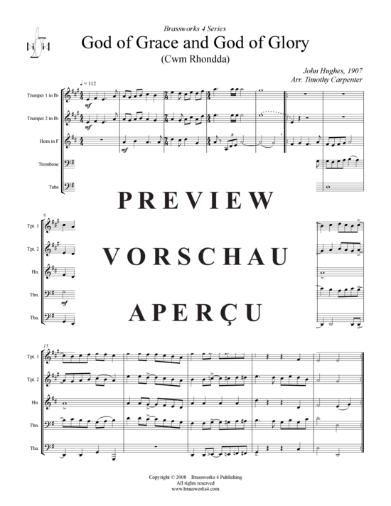 Produktgalerie: Seite 2 von 8 God of Grace and God of Glory , , (Blechbläserquintett)
