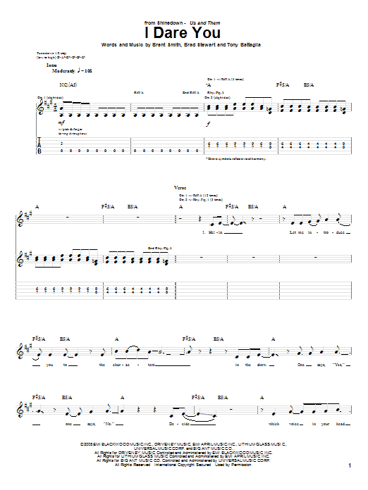 Produktgalerie: Seite 1 von 1 I Dare You, Shinedown, Gitarre