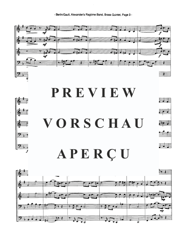 Produktgalerie: Seite 5 von 11 Alexander's Ragtime Band, , Blechbläser Quintett