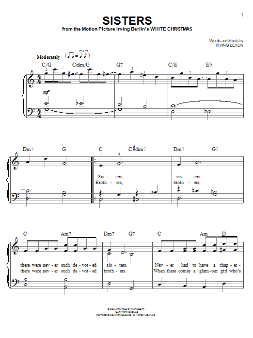 Product gallery: Page 1 of 1 Sisters, Irving Berlin