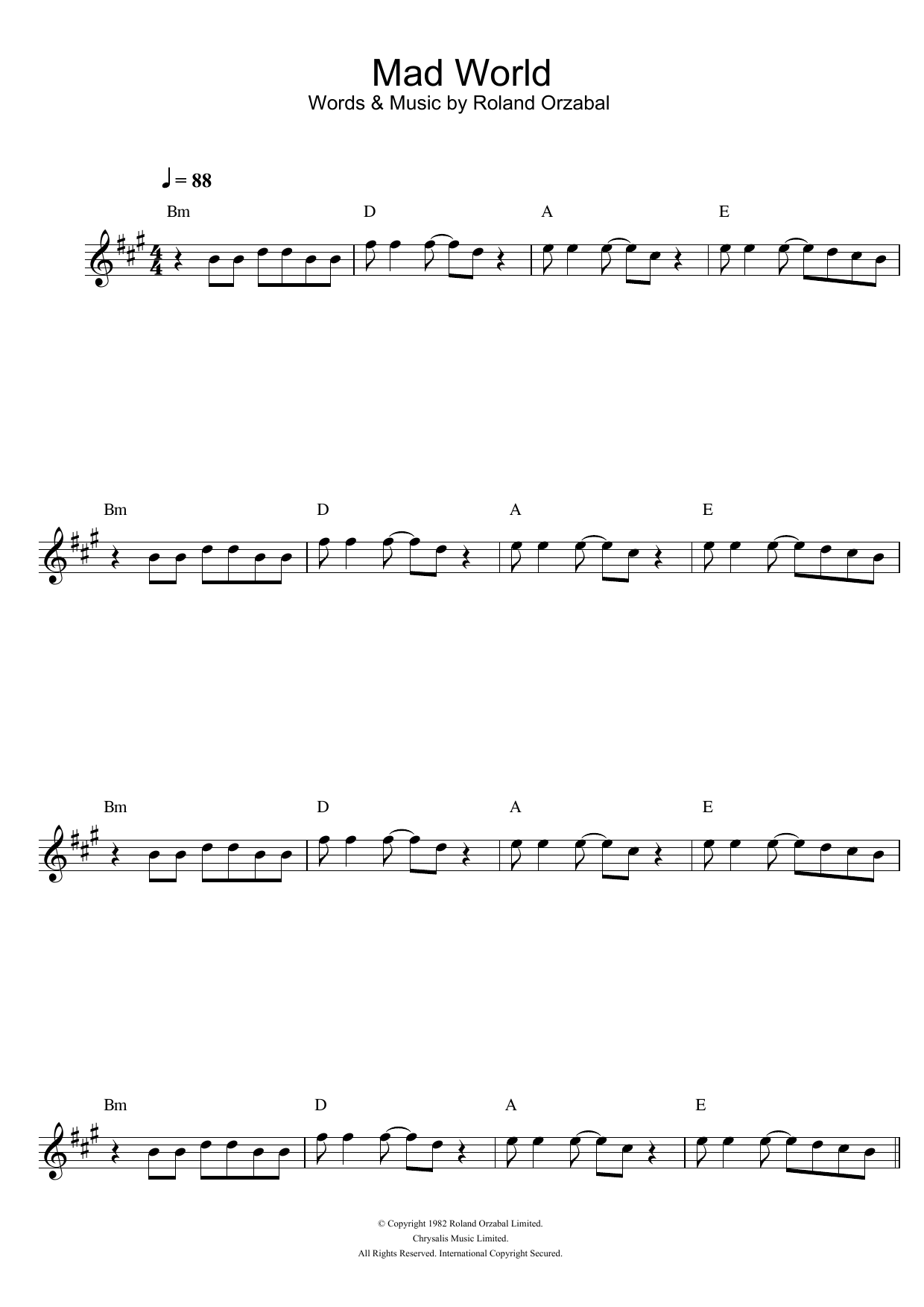 Product gallery: Page 1 of 1 Mad World (from Donnie Darko), Gary Jules