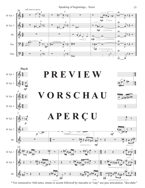 Produktgalerie: Seite 17 von 21 Speaking of Beginnings... , , (Blechbläser Quintett)