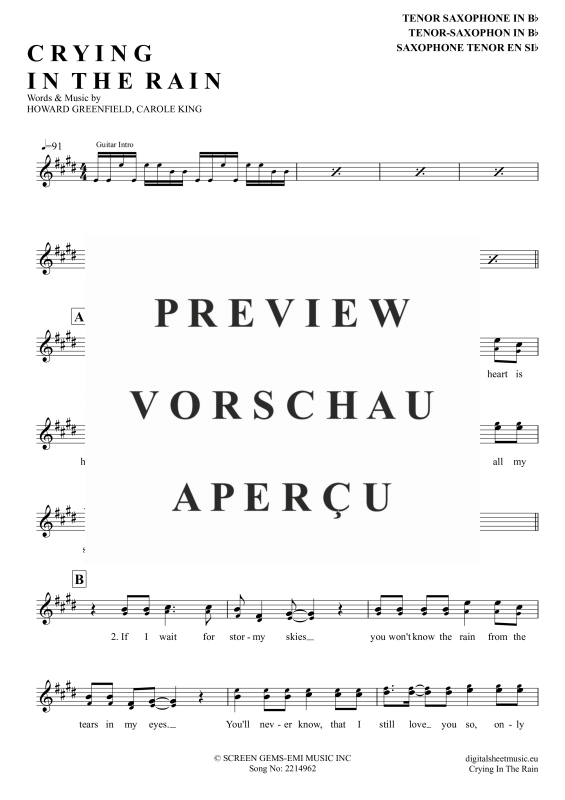 Product gallery: Page 2 of 4 Crying In The Rain , A-Ha, Tenor Saxophone