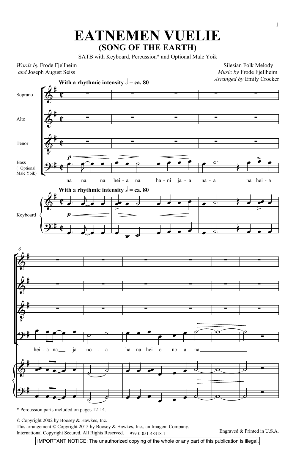 Product picture to: Eatnemen Vuelie (Song Of The Earth) (arr. Emily Crocker)