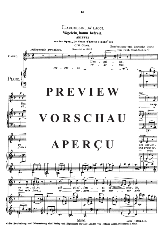 gallery: L´augellin da´ lacci , Sieber Ferdinand, (Gesang mittel + Klavier)