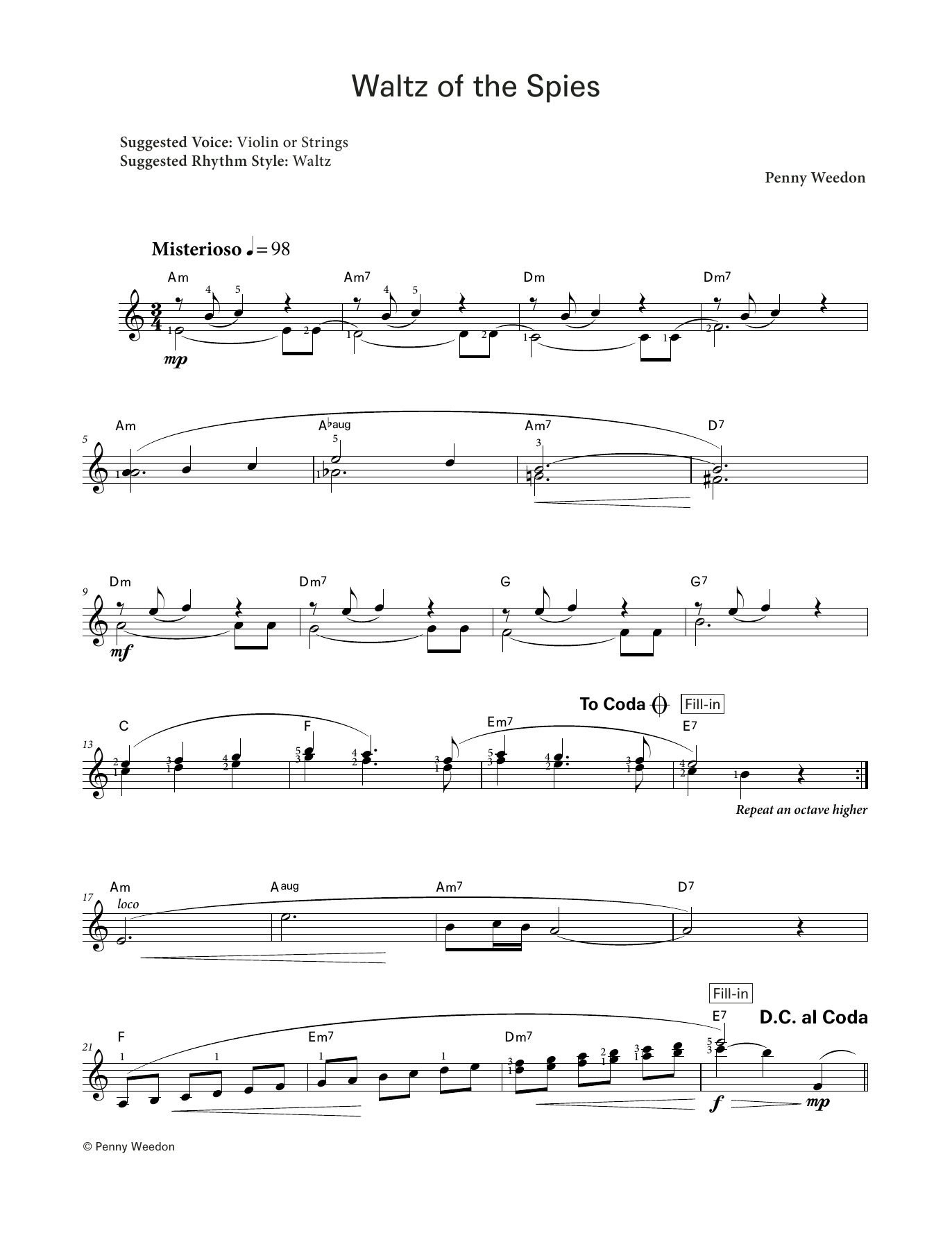 Produktgalerie: Seite 1 von 1 Waltz of the Spies (LCME Electronic Keyboard Grade 5 List B), Penny Weedon, Klavier