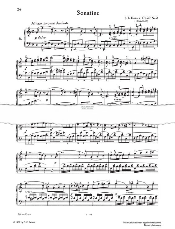 Produktgalerie: Seite 1 von 1 Sonatina C-major, Op. 20, No. 2, Johann Ladislaus Dussek, Klavier