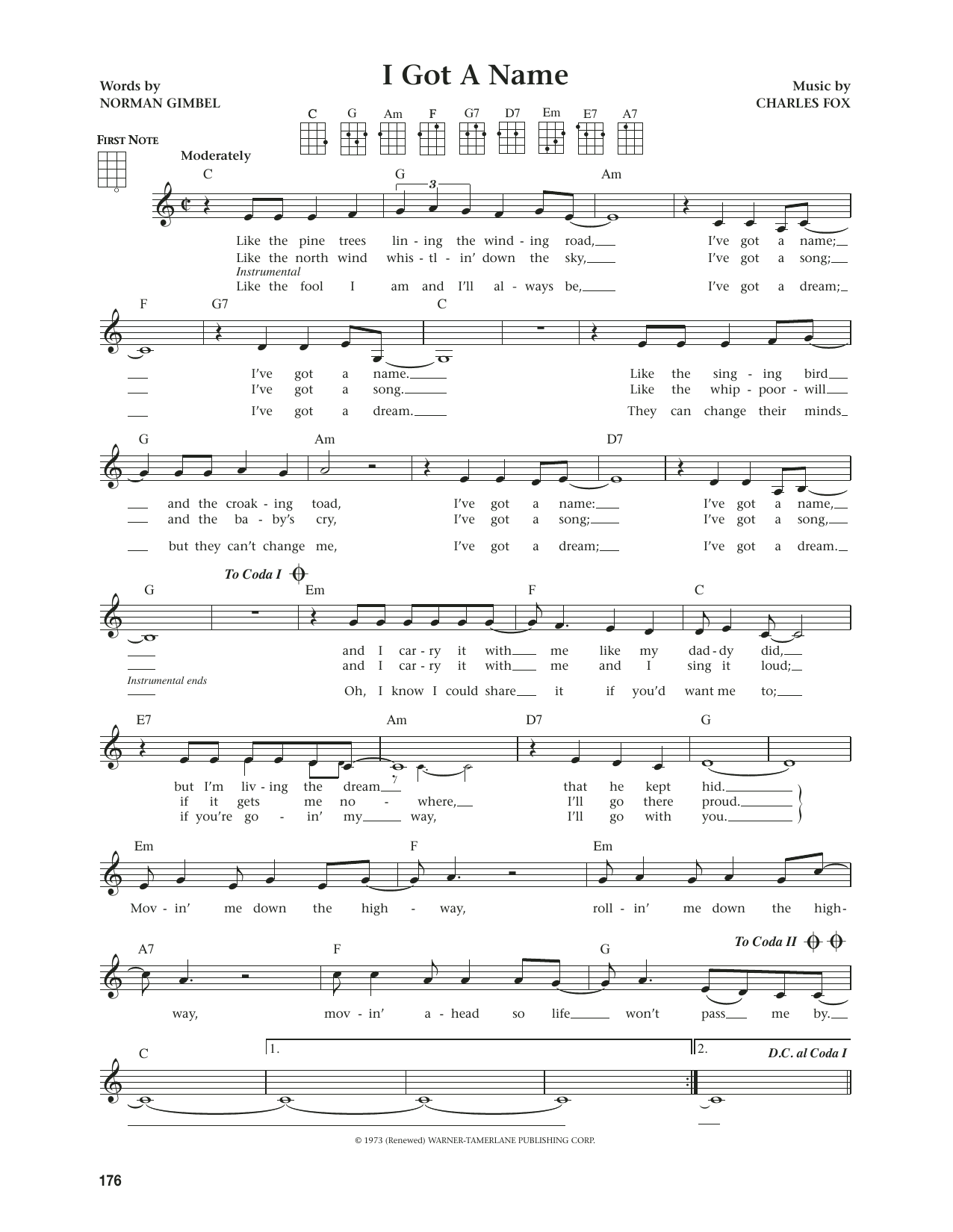 Produktgalerie: Seite 1 von 1 I Got A Name (from The Daily Ukulele) (arr. Jim Beloff), Jim Croce, Ukulele