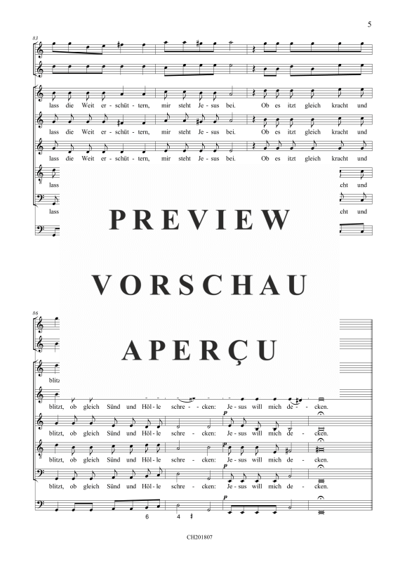 gallery: Jesu meine Freude (aus: Fest-, Buß- und Danklieder), , (5 Vokalstimmen, 2 Violinen, 3 Instrumente und Continuo)