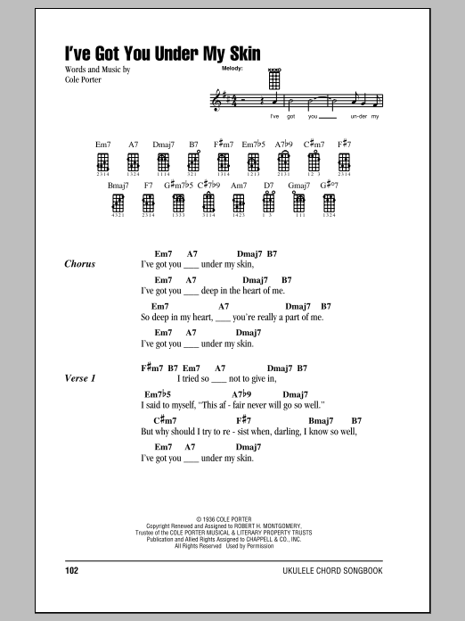 Product gallery: Page 1 of 1 I've Got You Under My Skin, Cole Porter