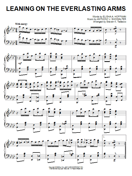 Product gallery: Page 1 of 1 Leaning On The Everlasting Arms [Ragtime version], Anthony J. Showalter