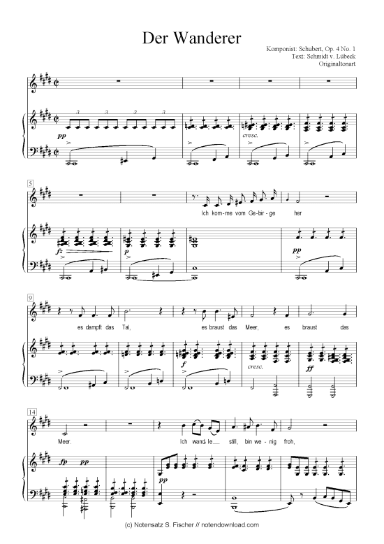 Product picture to: Der Wanderer  Schubert, Op. 4 No. 1