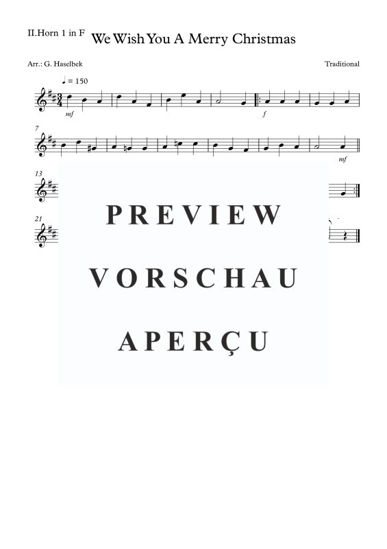 Produktgalerie: Seite 6 von 9 We Wish You A Merry Christmas, , (Blechbläserquartett)