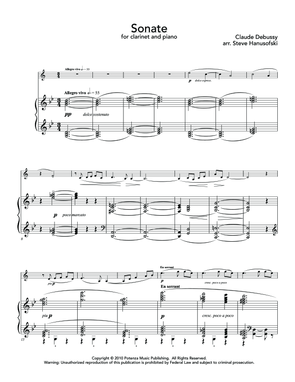 Product gallery: Page 1 of 11 Sonate in G minor, , (clarinet in Bb and piano)