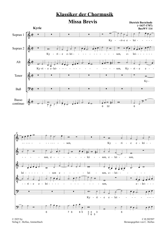 Produktbild zu: Missa brevis (Klassiker der Chormusik)Dietrich Buxtehude