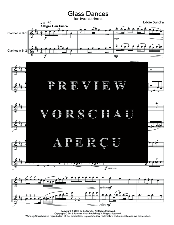 Product gallery: Page 5 of 11 Glass Dances, , (Clarinet duet)