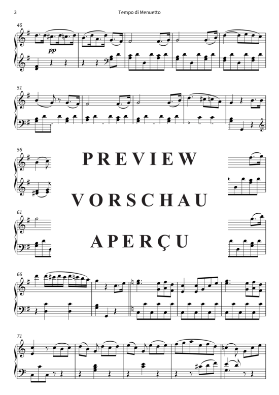 Produktgalerie: Seite 6 von 8 Tempo di Menuetto - 2. Satz aus der Sonate Nr. 20, op. 49,2 , , Klavier Solo