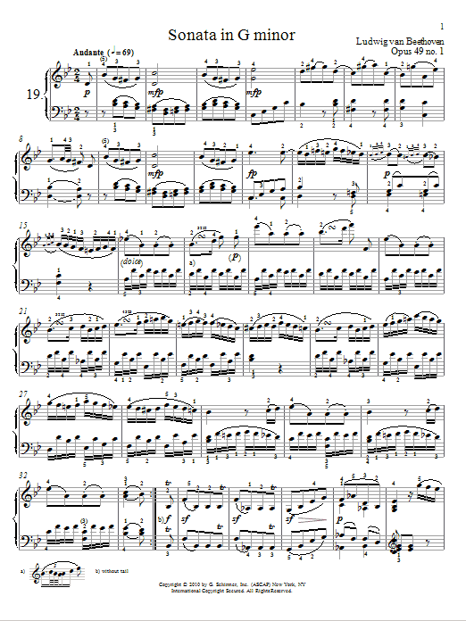 Product picture to: Sonata in G Minor, Op. 49, No. 1