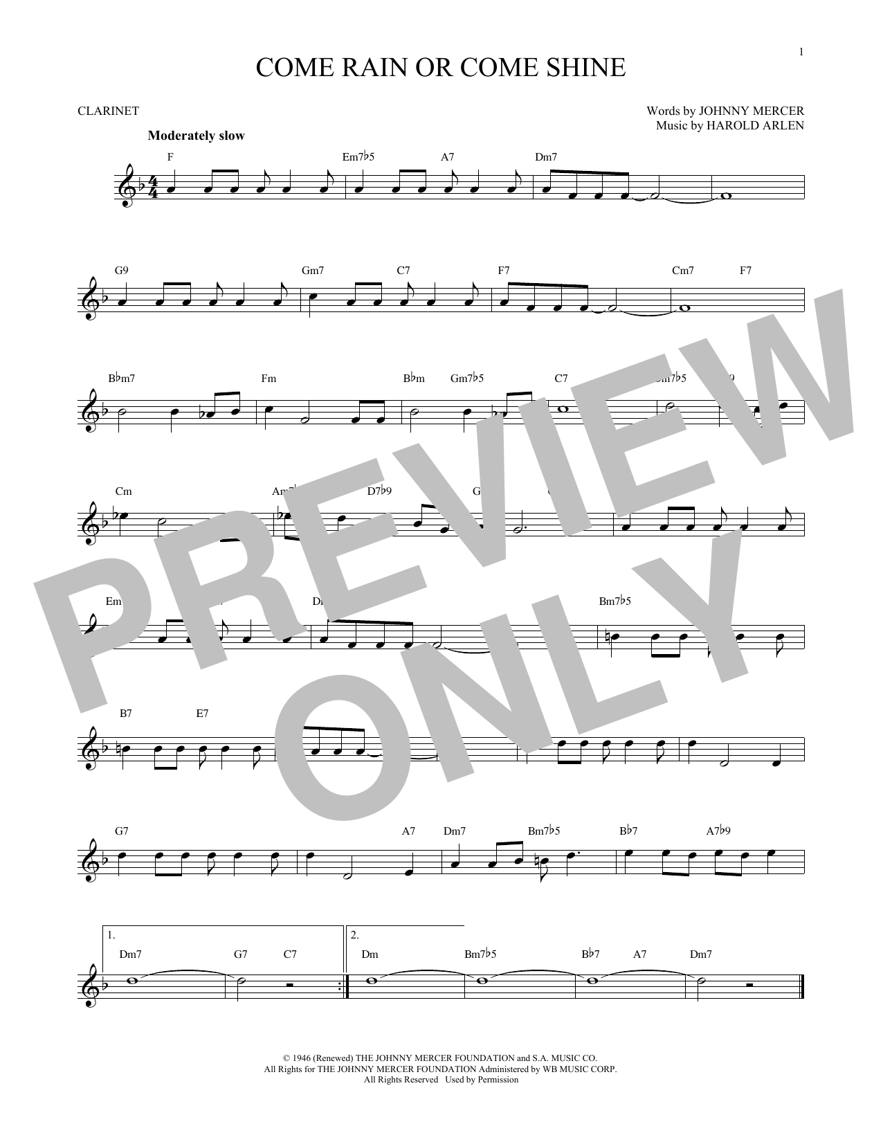 Product gallery: Page 1 of 1 Come Rain Or Come Shine, Harold Arlen