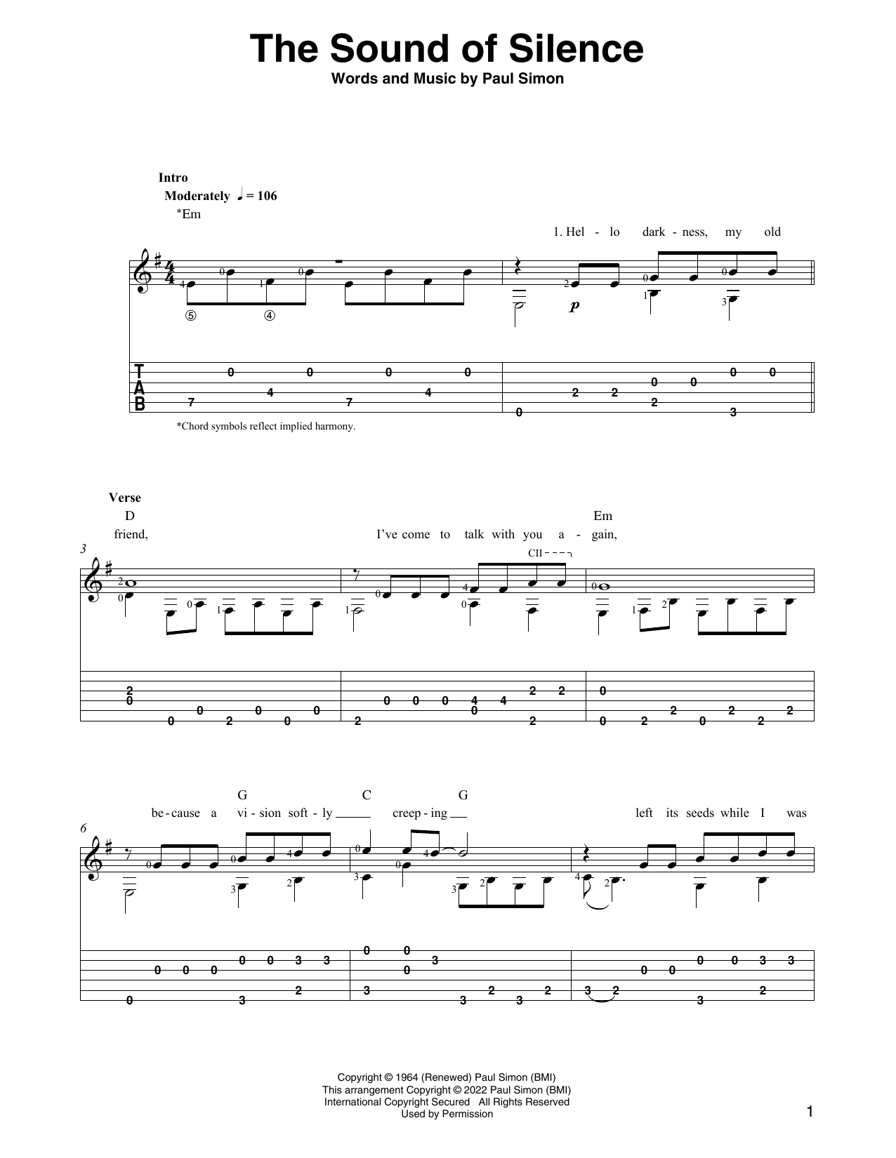 Produktbild zu: The Sound Of Silence (arr. Ben Pila)