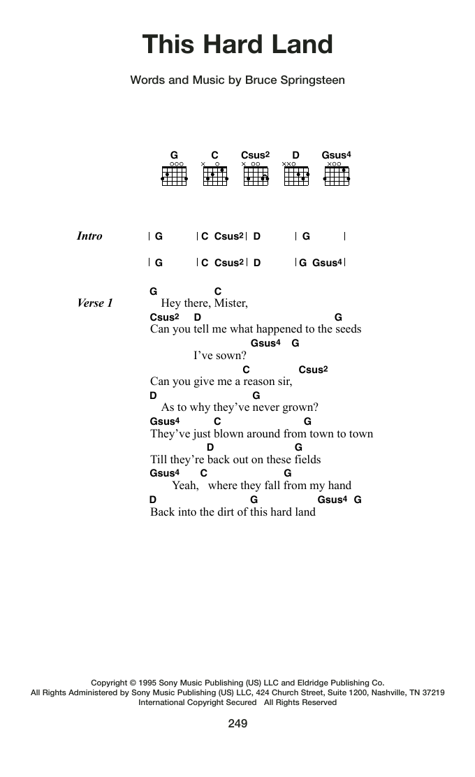 Produktgalerie: Seite 1 von 1 This Hard Land, Bruce Springsteen, Gitarre