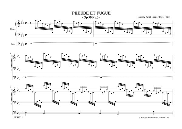 Produktbild zu: Präludium und Fuge Op.99 Nr.3Camille Saint-Saens
