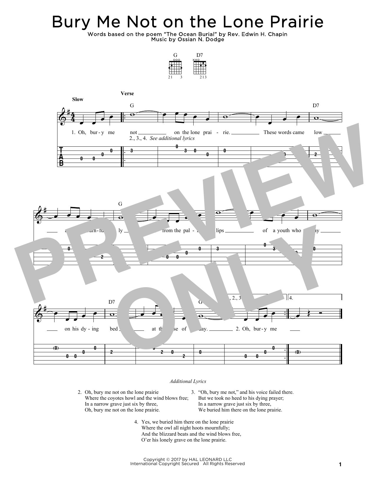 Product gallery: Page 1 of 1 Bury Me Not On The Lone Prairie, Ossian N. Dodge