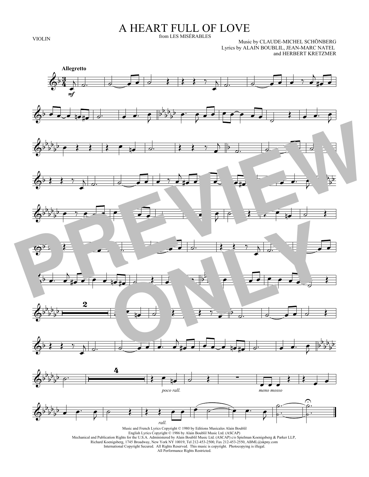 Product gallery: Page 1 of 1 A Heart Full Of Love, Claude-Michel Schönberg
