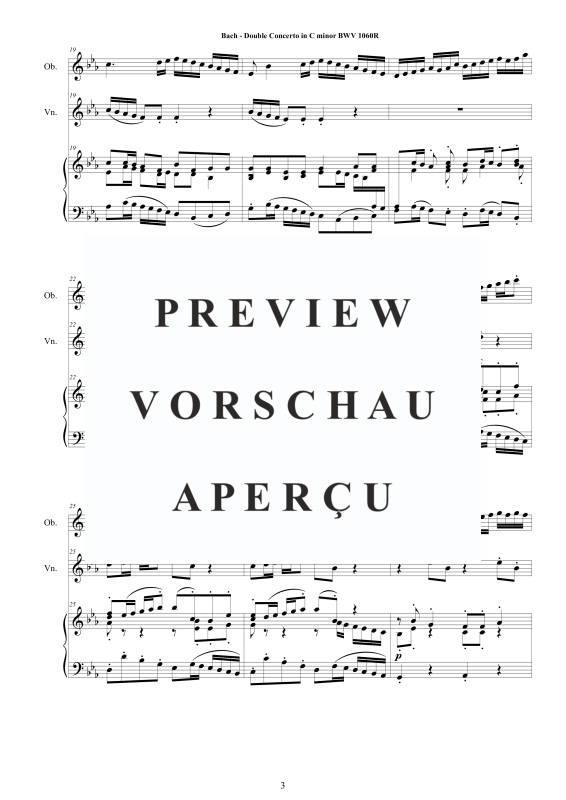 Produktgalerie: Seite 4 von 11 Doppel Konzert Oboe, Violine in C-Moll BWV 1060R, , Oboe, Violine und Klavier